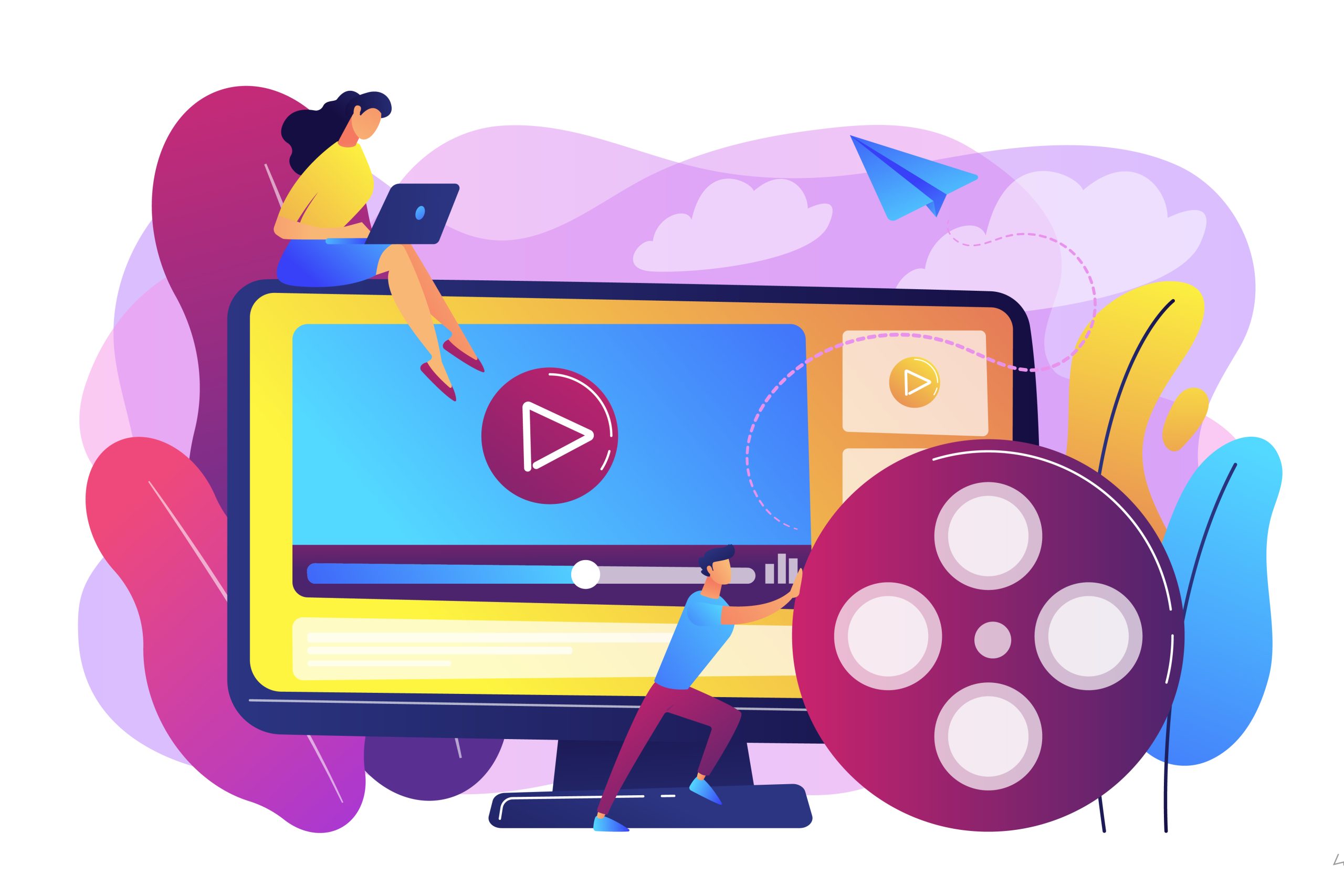 Video content marketing concept vector illustration - YeahIPTV watch yeahiptvs